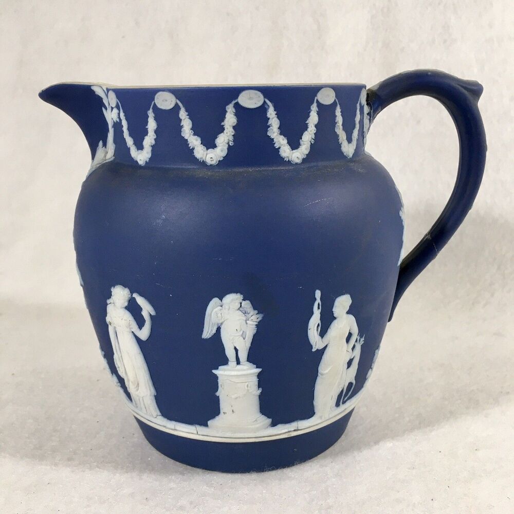 Wedgewood Blue Pitcher- Traditional Figures- Holds 3 Cups